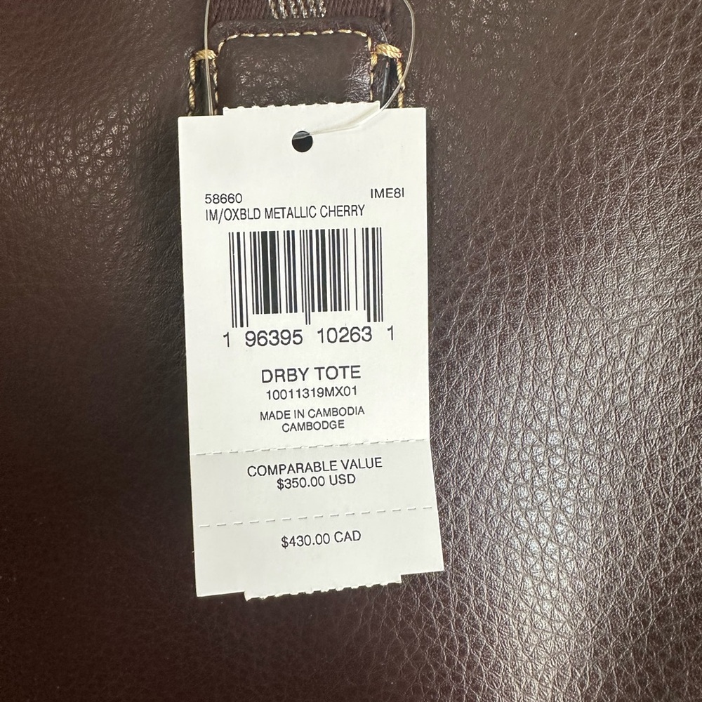 Sold- Coach Derby Leather Open Top Tote Bag in New with Tag Condition, Oxblood - Picture 5 of 8